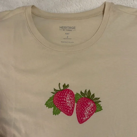 Torrid Strawberry T-Shirt - Picture 3 of 5